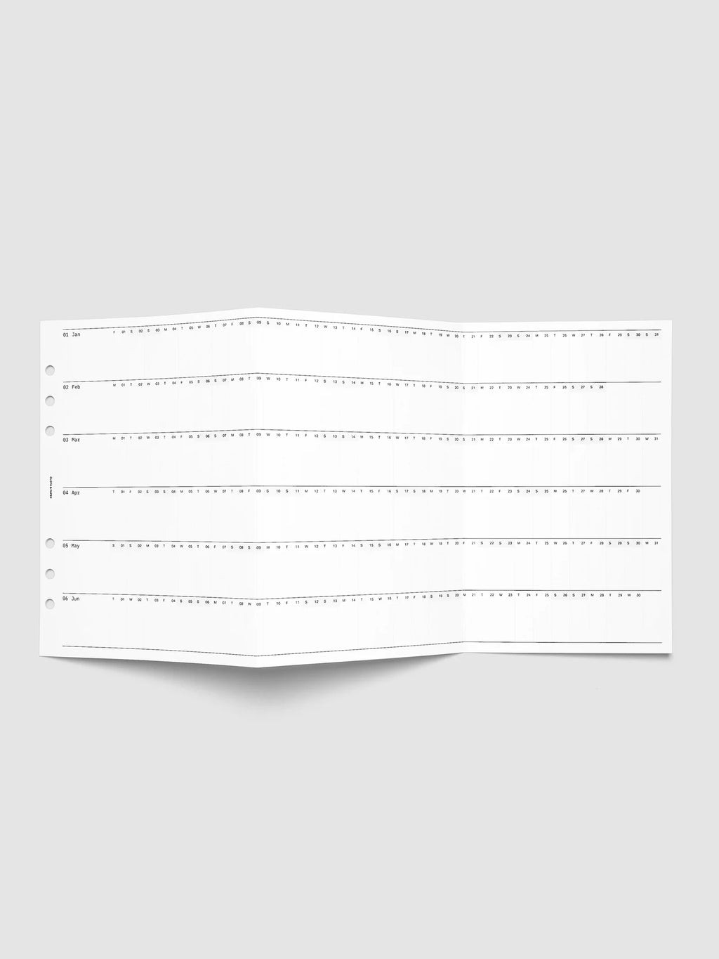 2027 Fold Out Planner Insert with Preprinted Holidays and a Trifold Layout for Annual Date Planning