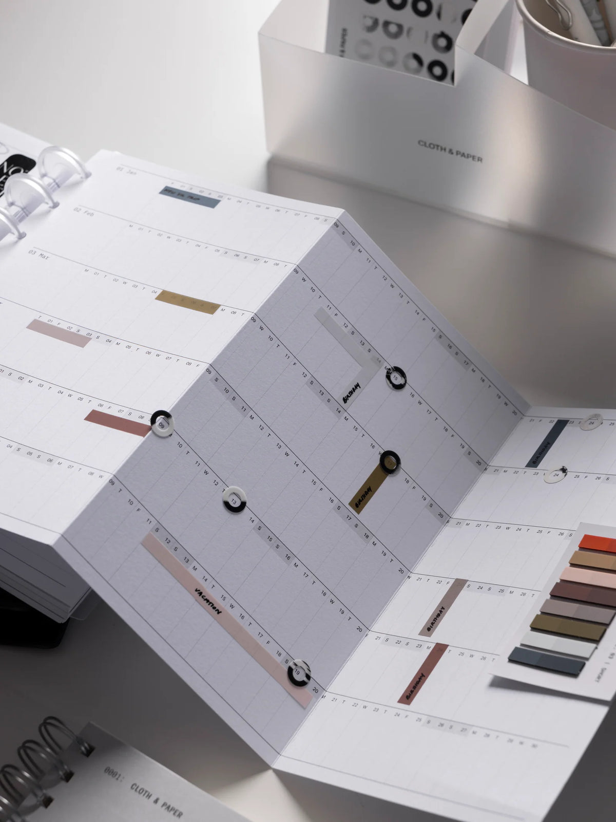 2027 Fold Out Planner Insert with Preprinted Holidays and a Trifold Layout for Annual Date Planning
