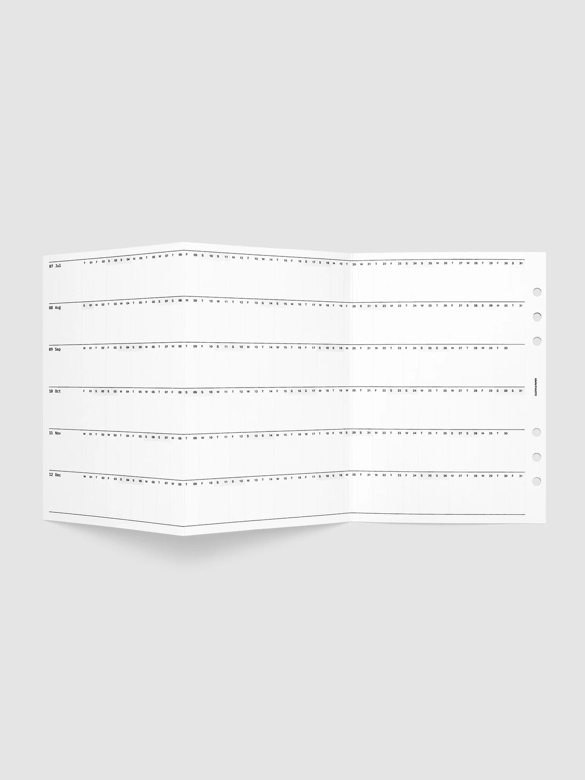 2027 Fold Out Planner Insert with Preprinted Holidays and a Trifold Layout for Annual Date Planning