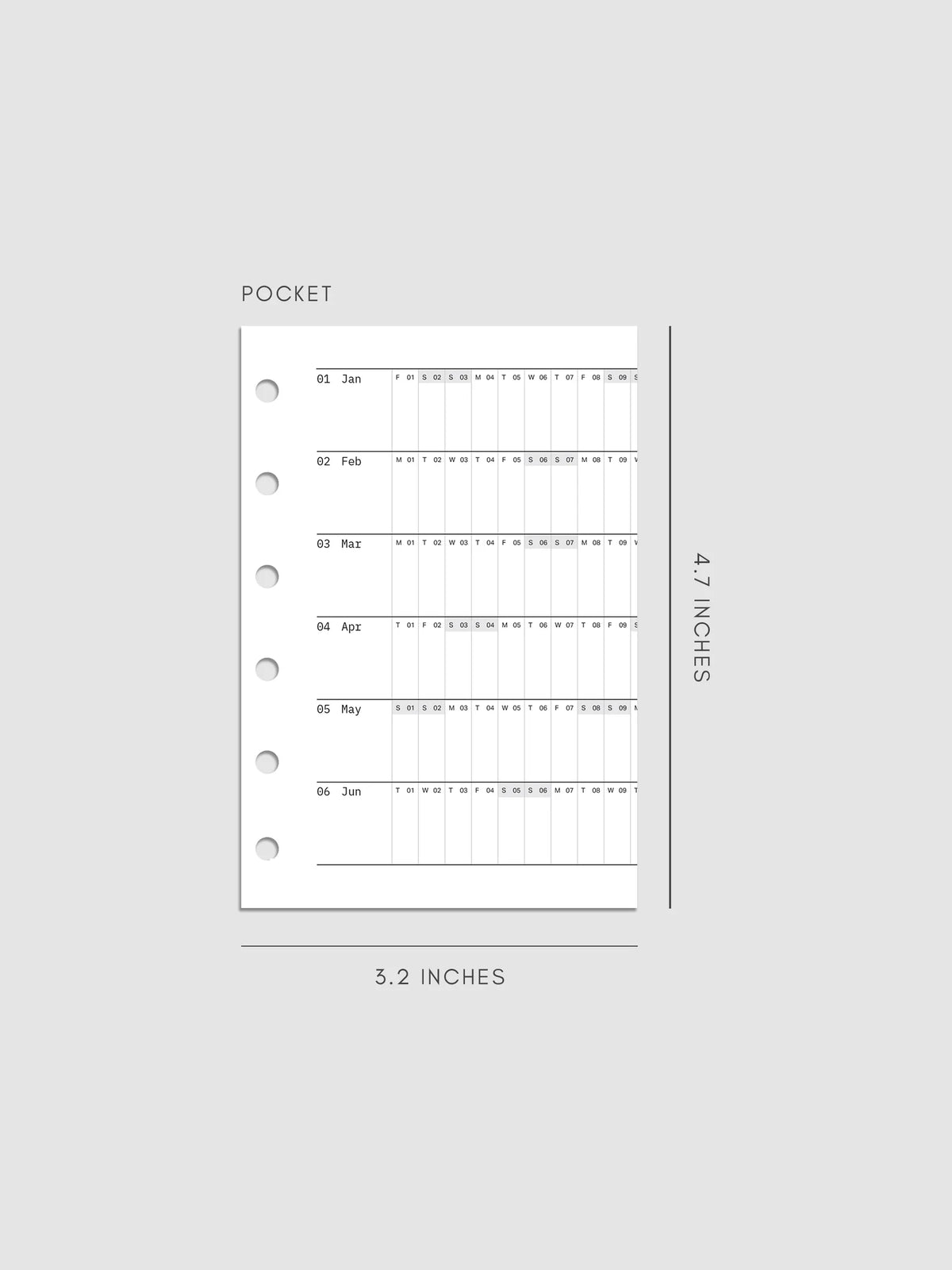 2027 Fold Out Planner Insert with Preprinted Holidays and a Trifold Layout for Annual Date Planning — Pocket