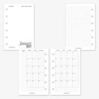 2027 Monthly Planner Inserts with Subtle Day-Cell Grids and a — Pocket / Monday / Separable Months (with monthly cover page)