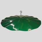 21-Inch Hanging Disk Squirrel Baffle in Dark Green Galvanized Steel for Bird Feeder Protection