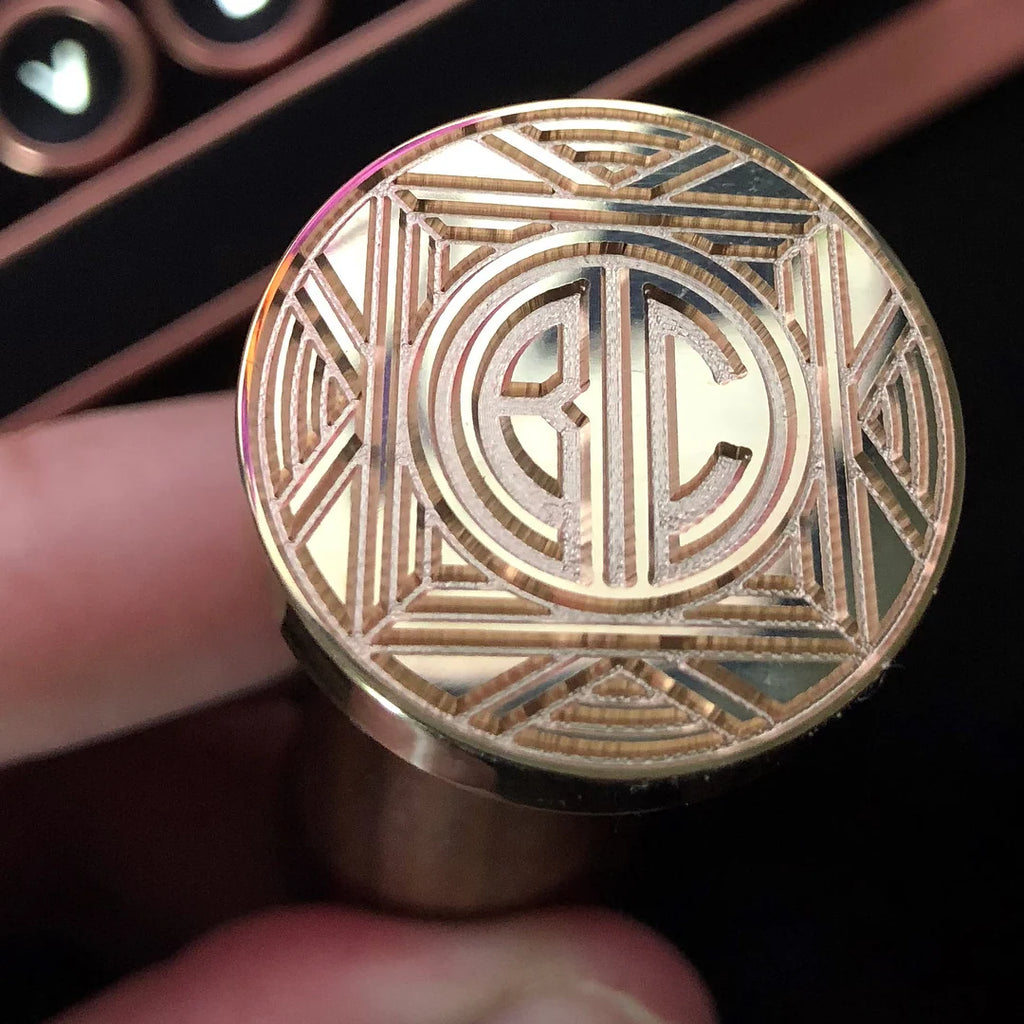25mm Personalized Monogram Wax Seal Stamp in a 1920s Art Deco