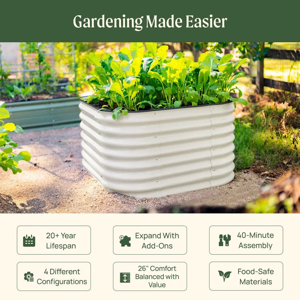26-Inch Tall Raised Garden Bed Kit in Modular Metal
