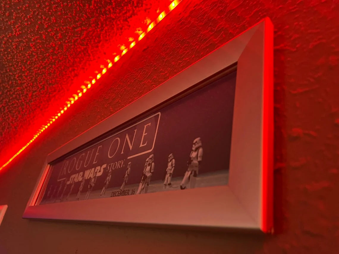 27x40 LED Poster Frame with 6000K Illumination, Snap-Open Borders and Adjustable Brightness in Multiple Colors