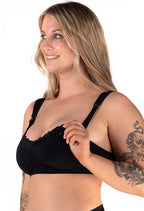 3-Pack Wire-Free Nursing Bras with Cushioned Wide Straps, Drop Cups, Floral Lace and Adjustable Support