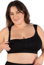 3-Pack Wire-Free Nursing Bras with Cushioned Wide Straps, Drop Cups, Floral Lace and Adjustable Support