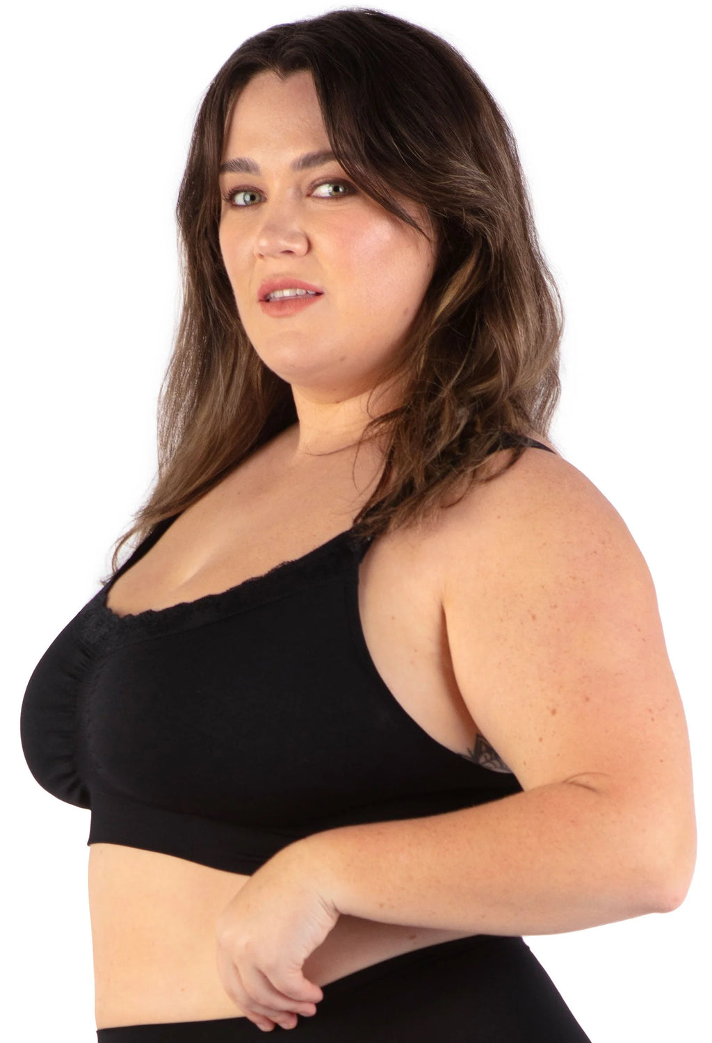 3-Pack Wire-Free Nursing Bras with Cushioned Wide Straps, Drop Cups, Floral Lace and Adjustable Support