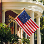 3 x 5 American Flag Set with Embroidered Star Field, Durable Nylon Fabric and Commemorative 250th Patch