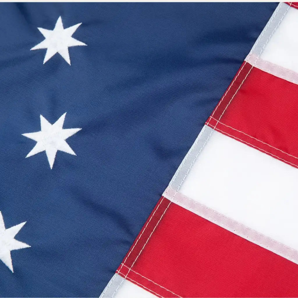 3 x 5 American Flag Set with Embroidered Star Field, Durable Nylon Fabric and Commemorative 250th Patch