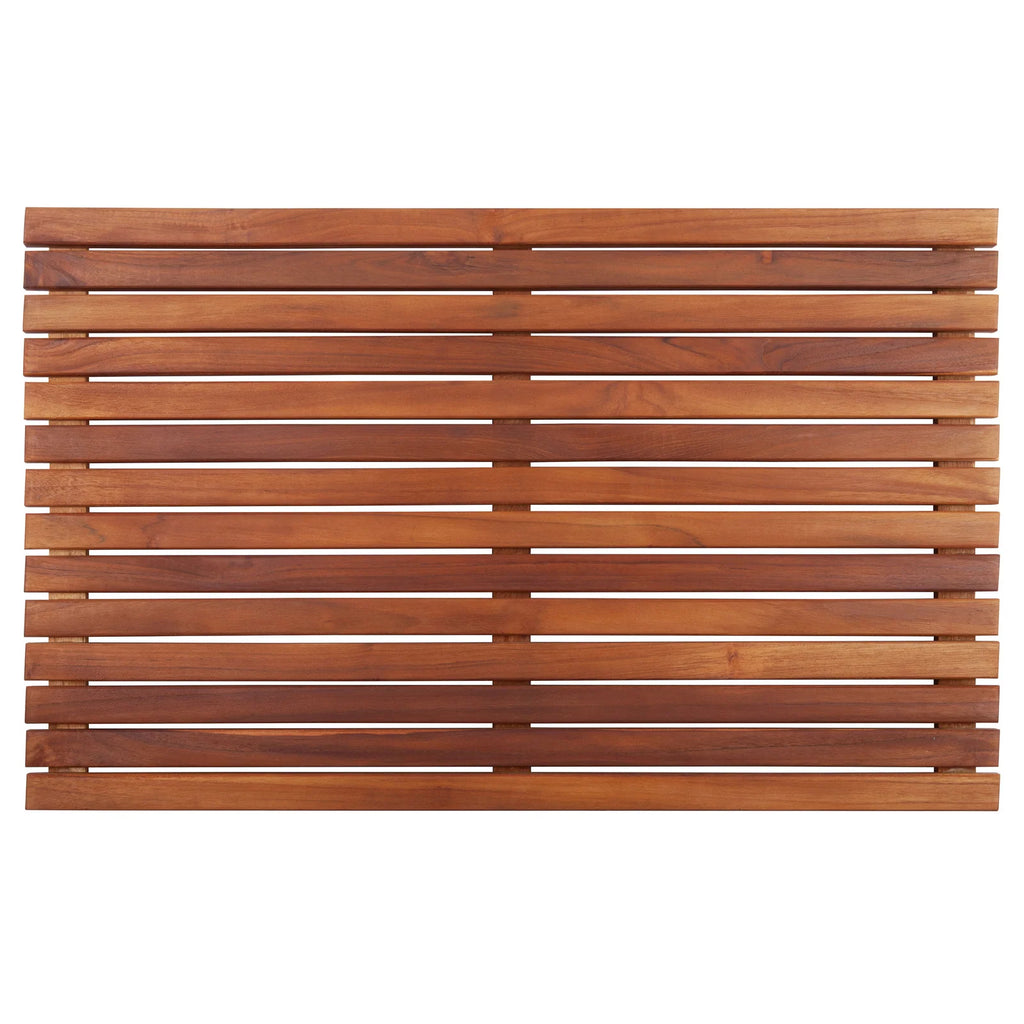 31.4 x 19.6 Inch Slatted Teak Shower and Bath Mat