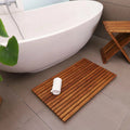 31.4 x 19.6 Inch Slatted Teak Shower and Bath Mat, Oiled