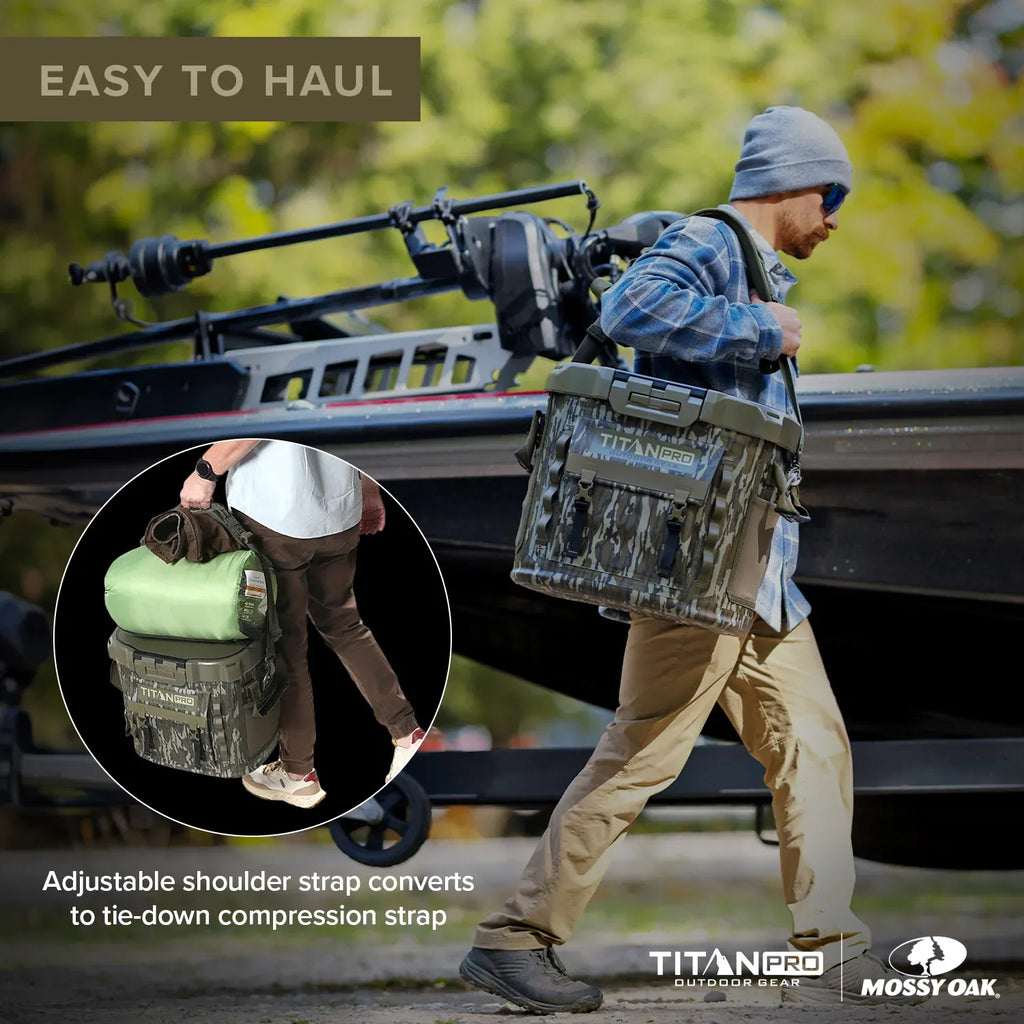 36 Can High Performance Welded Cooler with Leak Proof Seal, SmartShelf, Tie Down Slots and Adjustable Carry Strap