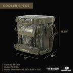 36 Can High Performance Welded Cooler with Leak Proof Seal, SmartShelf, Tie Down Slots and Adjustable Carry Strap