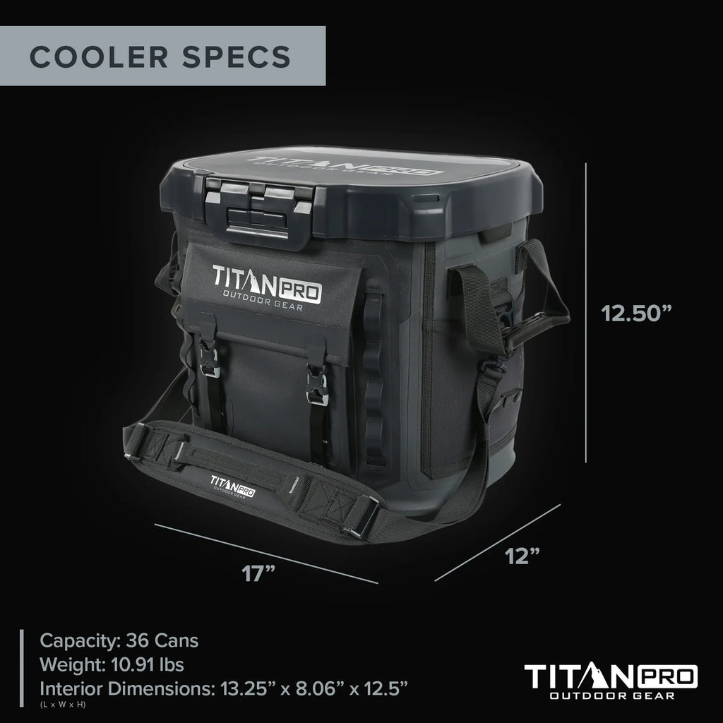 36 Can High Performance Welded Cooler with Leak Proof Seal, SmartShelf, Tie Down Slots and Adjustable Carry Strap