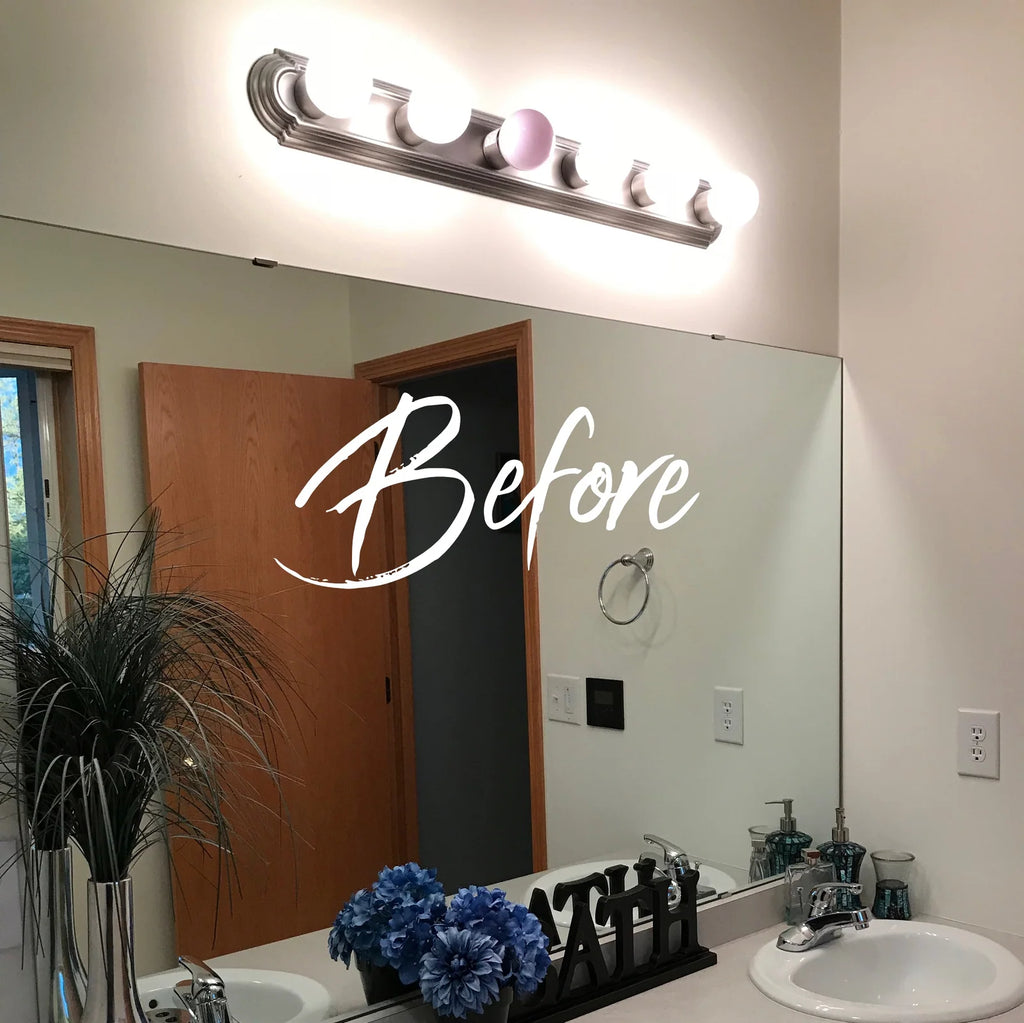 36-Inch Linen Bathroom Light Shade Cover with Adjustable Brackets for Hollywood Vanity Fixtures