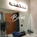 36-Inch Linen Bathroom Light Shade Cover with Adjustable Brackets for Hollywood Vanity Fixtures