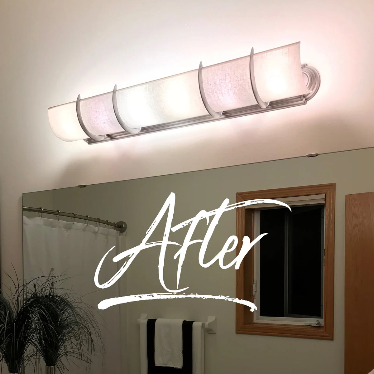 36-Inch Linen Bathroom Light Shade Cover with Adjustable Brackets for Hollywood Vanity Fixtures