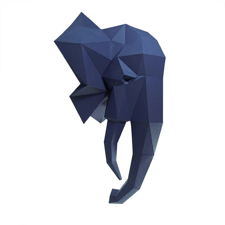 3D Elephant Head Papercraft Wall Art Kit