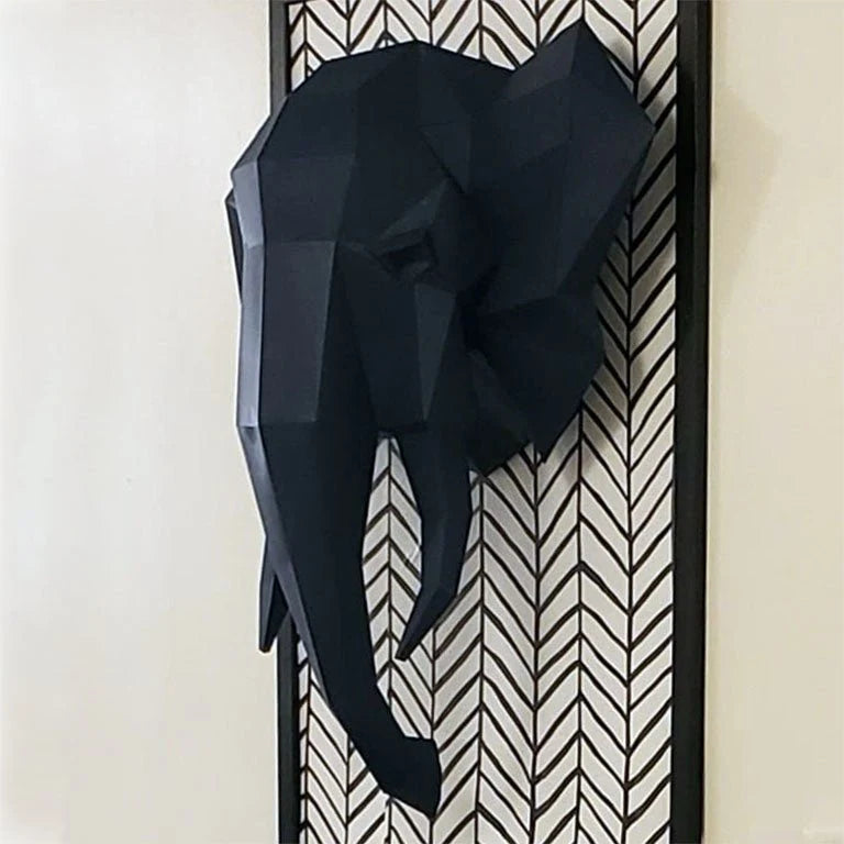 3D Elephant Head Papercraft Wall Art Kit