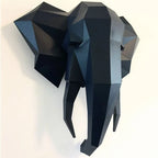 3D Elephant Head Papercraft Wall Art Kit