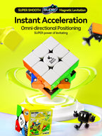 3x3 Magnetic Speed Cube with MagLev Turning and a UV-Coated Stickerless Finish for Solving Practice
