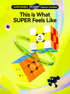 3x3 Magnetic Speed Cube with MagLev Turning and a UV-Coated Stickerless Finish for Solving Practice