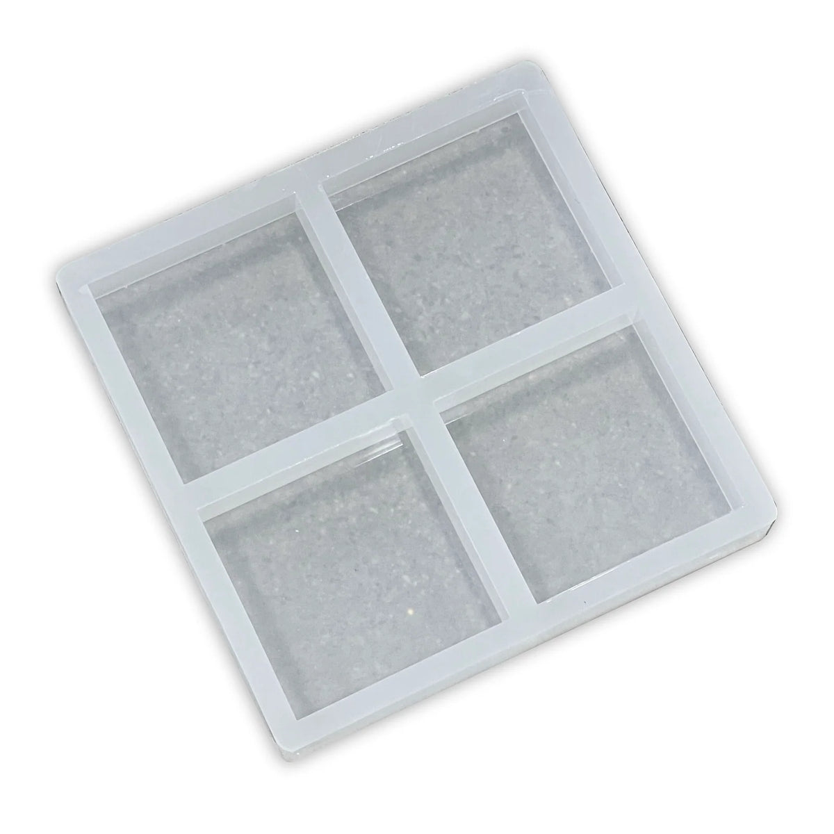 4-Cavity Square Silicone Coaster Mold for Resin and Wood Projects, 4x4x1-Inch Pockets with Polished Interiors