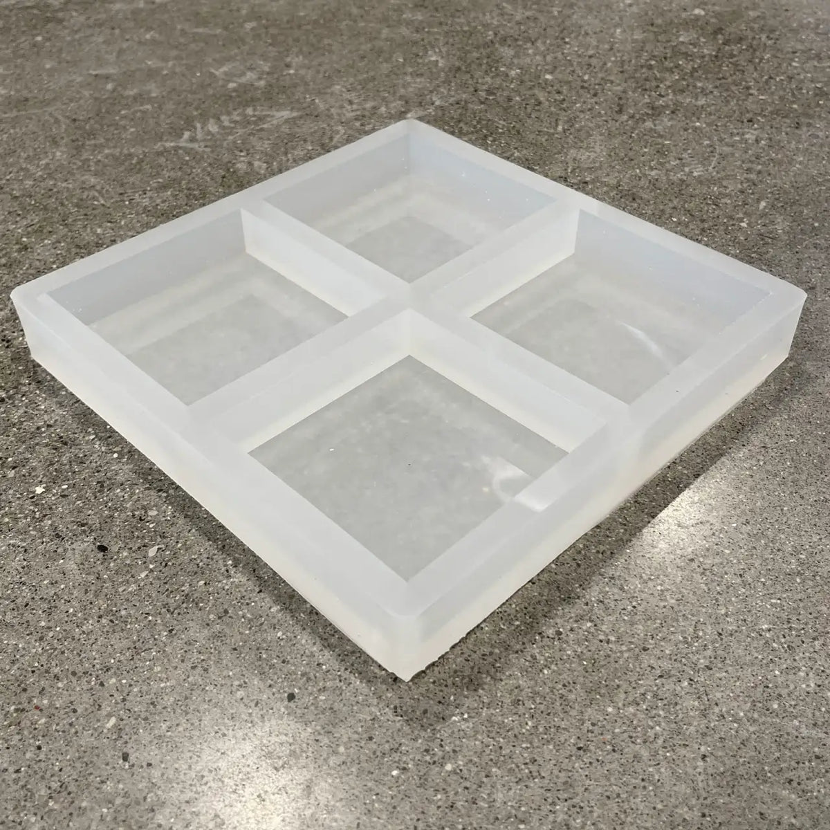 4-Cavity Square Silicone Coaster Mold for Resin and Wood Projects, 4x4x1-Inch Pockets with Polished Interiors