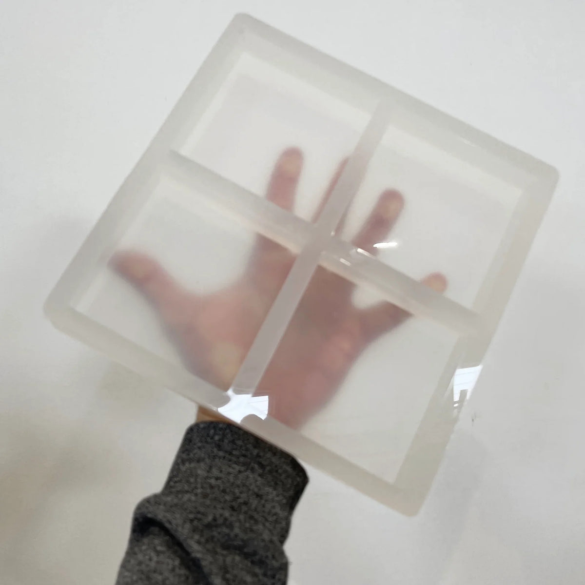4-Cavity Square Silicone Coaster Mold for Resin and Wood Projects, 4x4x1-Inch Pockets with Polished Interiors