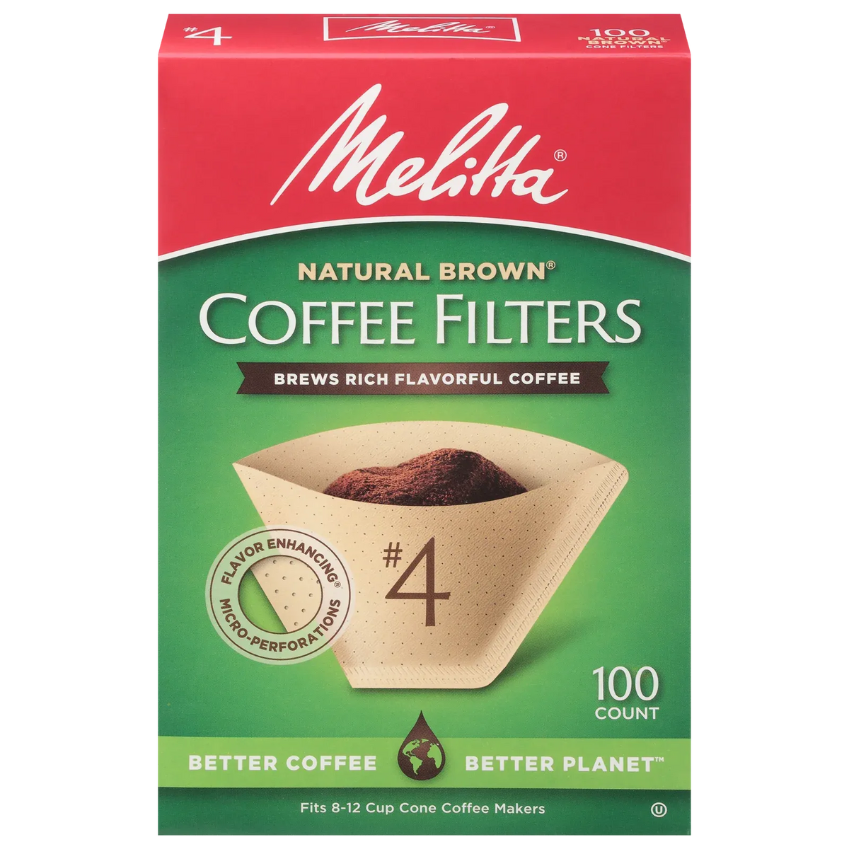 #4 Cone Coffee Filters in Natural Brown Paper