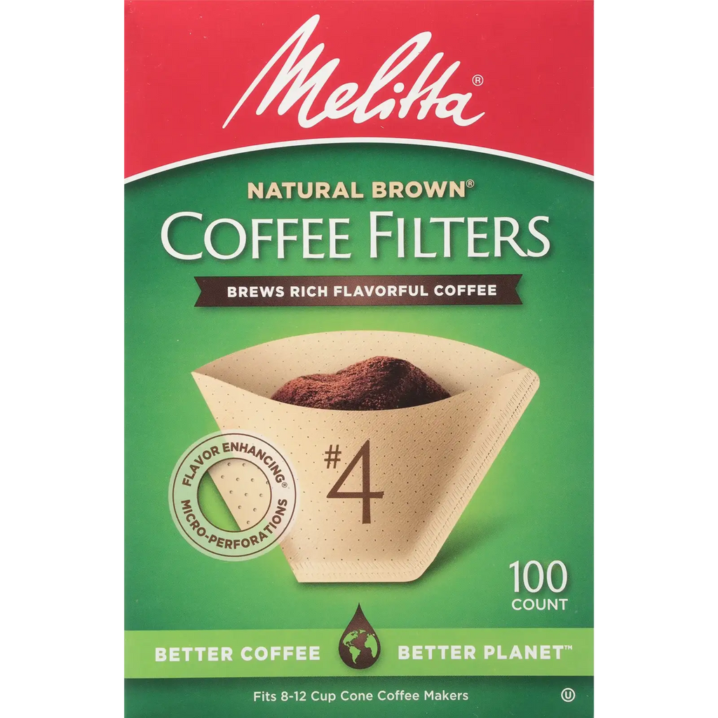 #4 Cone Coffee Filters in Natural Brown Paper