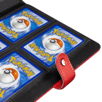 4-Pocket Trading Card Binder with Red Padded Cover, Snap Closure and 160-Card Sleeved Capacity