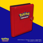 4-Pocket Trading Card Binder with Red Padded Cover, Snap Closure and 160-Card Sleeved Capacity