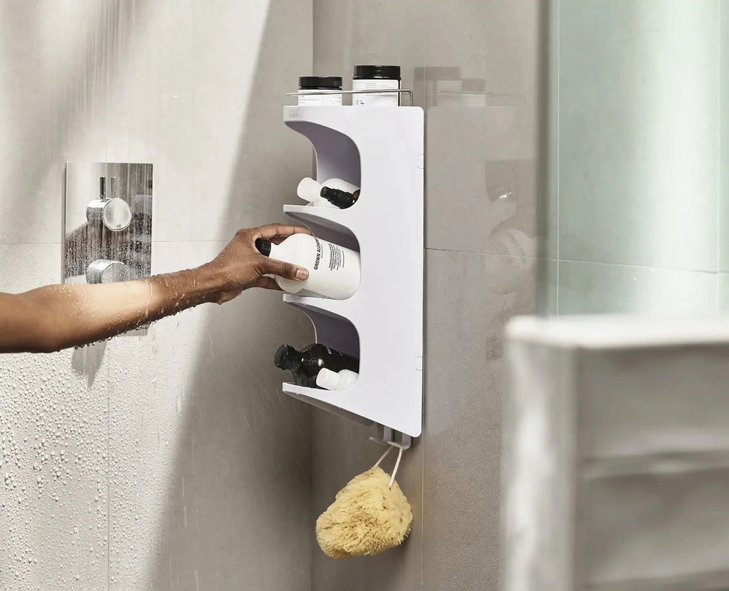 4-Tier White Shower Shelf