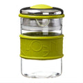 400 ml Borosilicate Glass Teapot in Green, Colorful Ring Teapot - 400 ml -