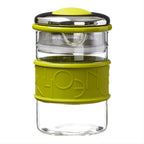400 ml Borosilicate Glass Teapot in Green, Colorful Ring Teapot - 400 ml -