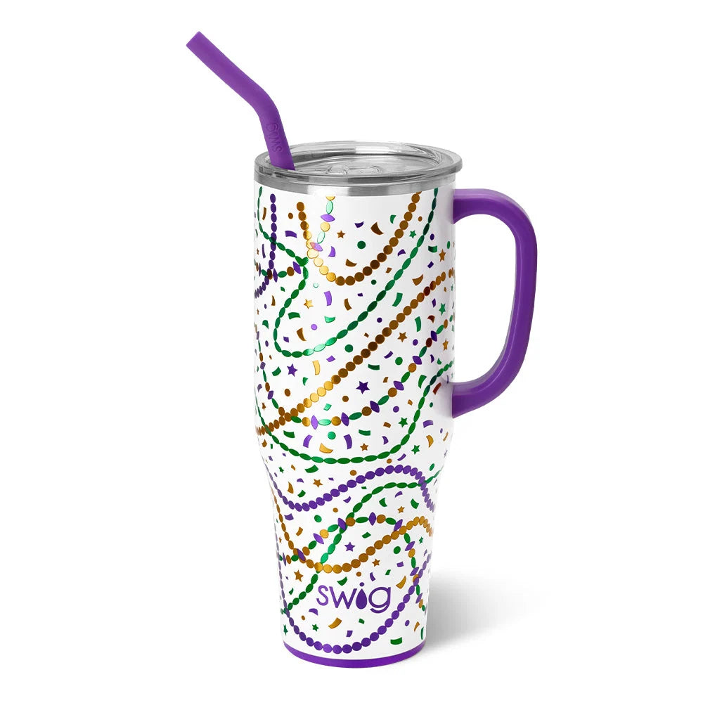 40oz Insulated Mega Mug with Handle, Straw and Silicone Flexi-Tip for Cold or Hot Drinks · 40oz capacity