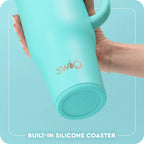 40oz Insulated Mega Mug with Handle, Straw and Silicone Flexi-Tip for Cold or Hot Drinks · 40oz capacity