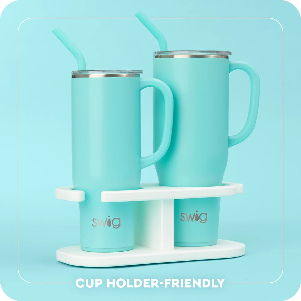 40oz Insulated Mega Mug with Handle, Straw and Silicone Flexi-Tip for Cold or Hot Drinks · 40oz capacity