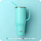 40oz Insulated Mega Mug with Handle, Straw and Sunset Print for Cold or Hot Drinks · 40oz capacity