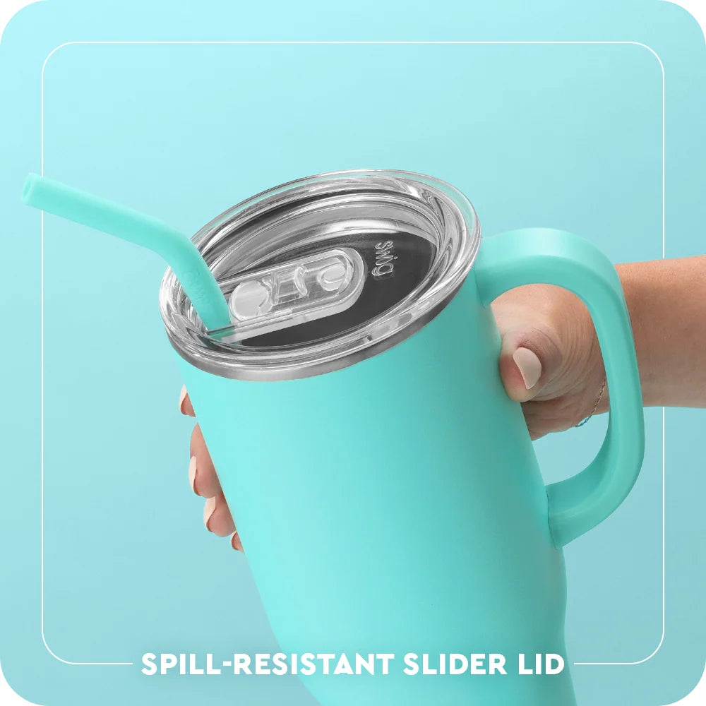 40oz Insulated Mega Mug with Handle, Straw and Sunset Print for Cold or Hot Drinks · 40oz capacity