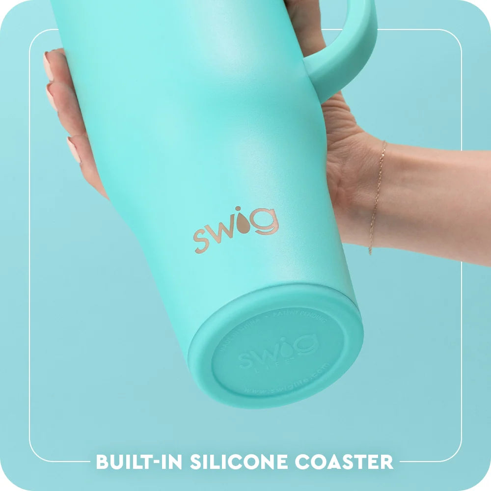 40oz Insulated Mega Mug with Handle, Straw and Sunset Print for Cold or Hot Drinks · 40oz capacity