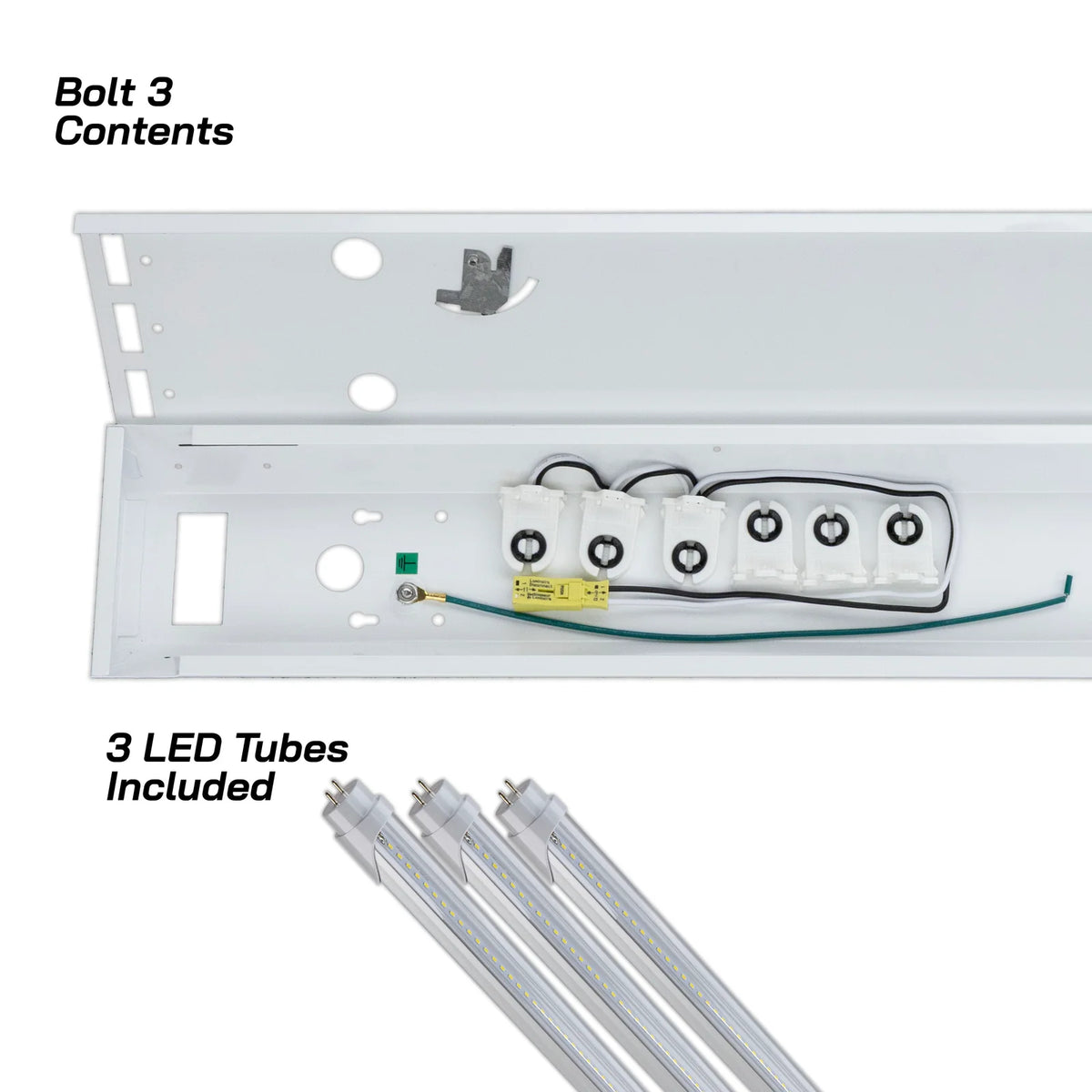 4ft Three-Lamp LED Shop Light Fixture