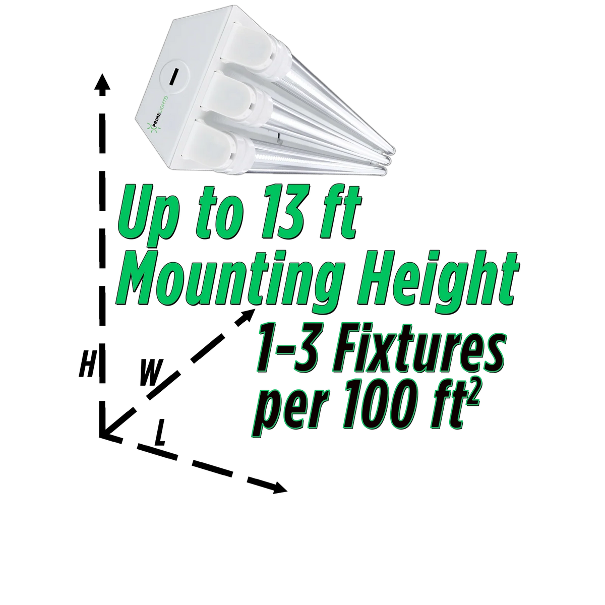 4ft Three-Lamp LED Shop Light Fixture