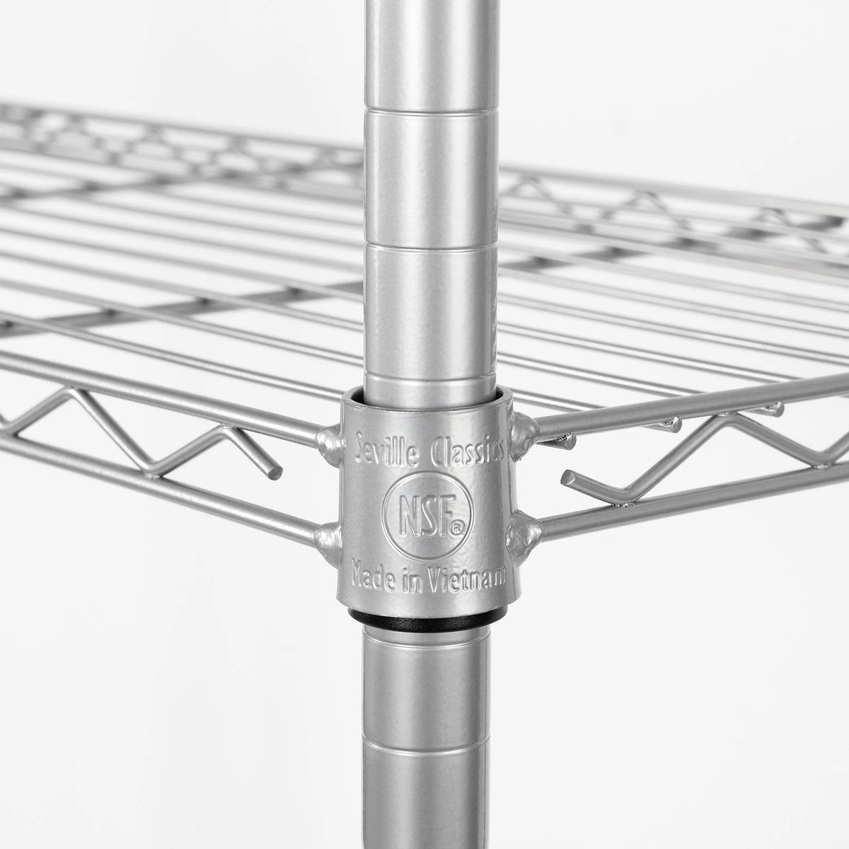5-Tier Heavy-Duty Steel Wire Shelving Rack with Adjustable Shelves, Locking Wheels and Leveling Feet
