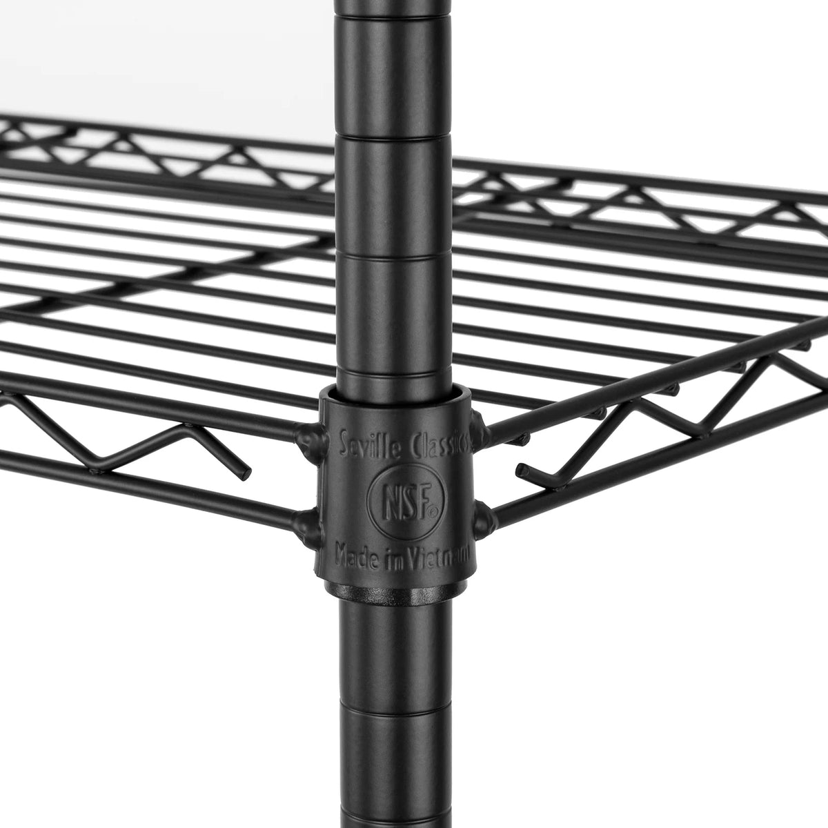 5-Tier Heavy-Duty Steel Wire Shelving Rack with Adjustable Shelves, Locking Wheels and Leveling Feet