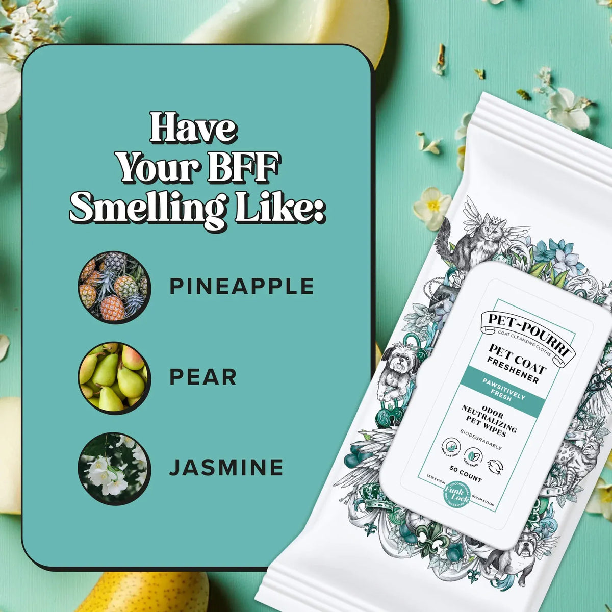 50-Count Deodorizing Pet Wipes