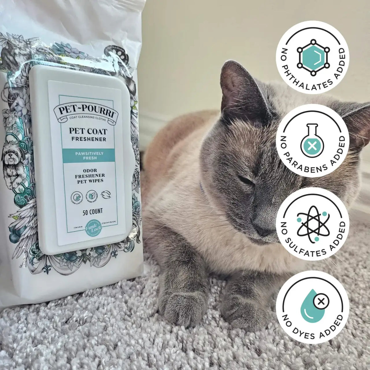 50-Count Deodorizing Pet Wipes