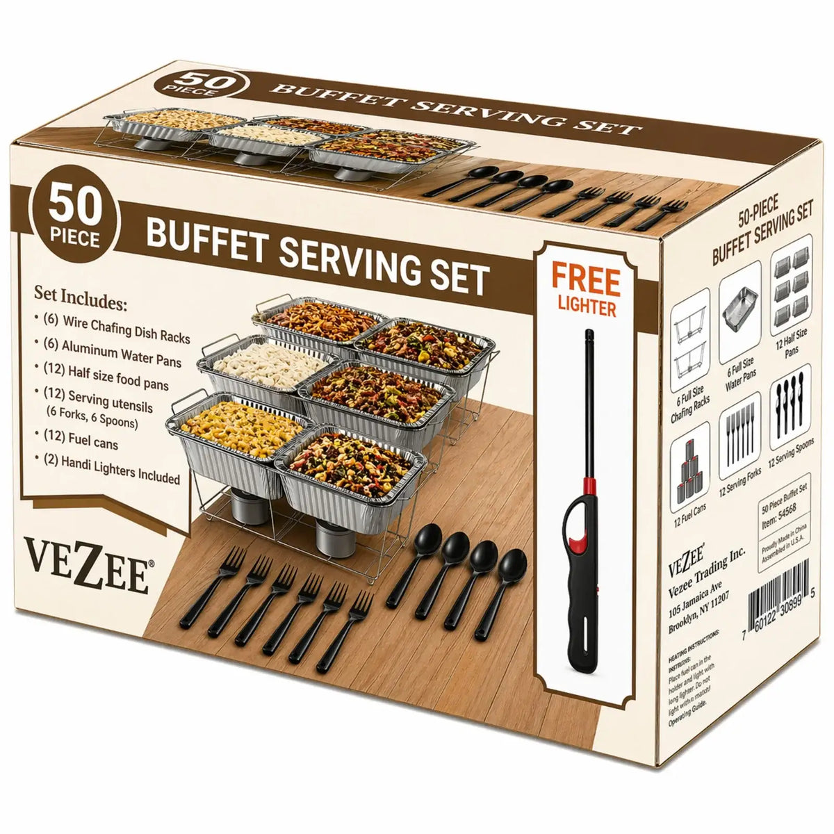 50-Piece Disposable Chafing Dish Buffet Set